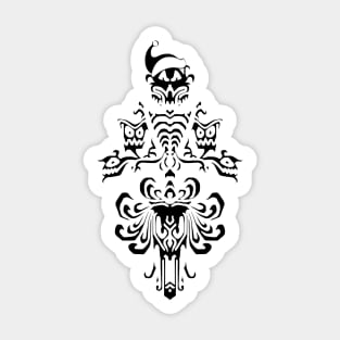 Christmas Haunted Mansion Black Hat Sticker